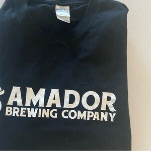 Port and Company Black Tee with White Logo